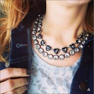Stella & Dot Grey Silvertone Somervell Necklace